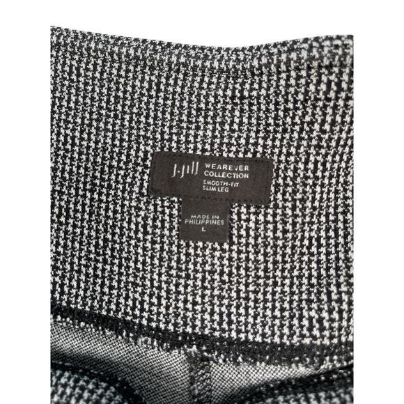 J Jill Wearever Collection Pants Womens Large Houndstooth Smooth Fit Slim Leg - Picture 4 of 5